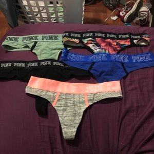 5 pairs of VS PINK thongs